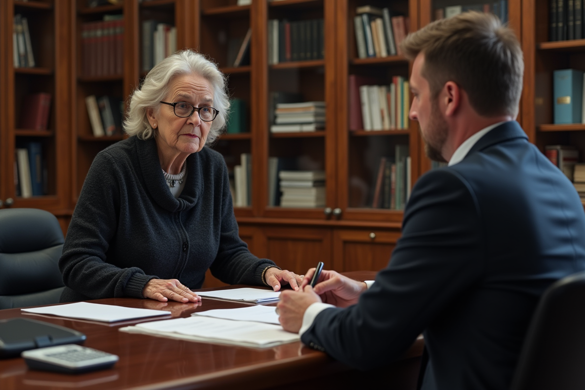 Avocate senior discutant avec un conseiller juridique