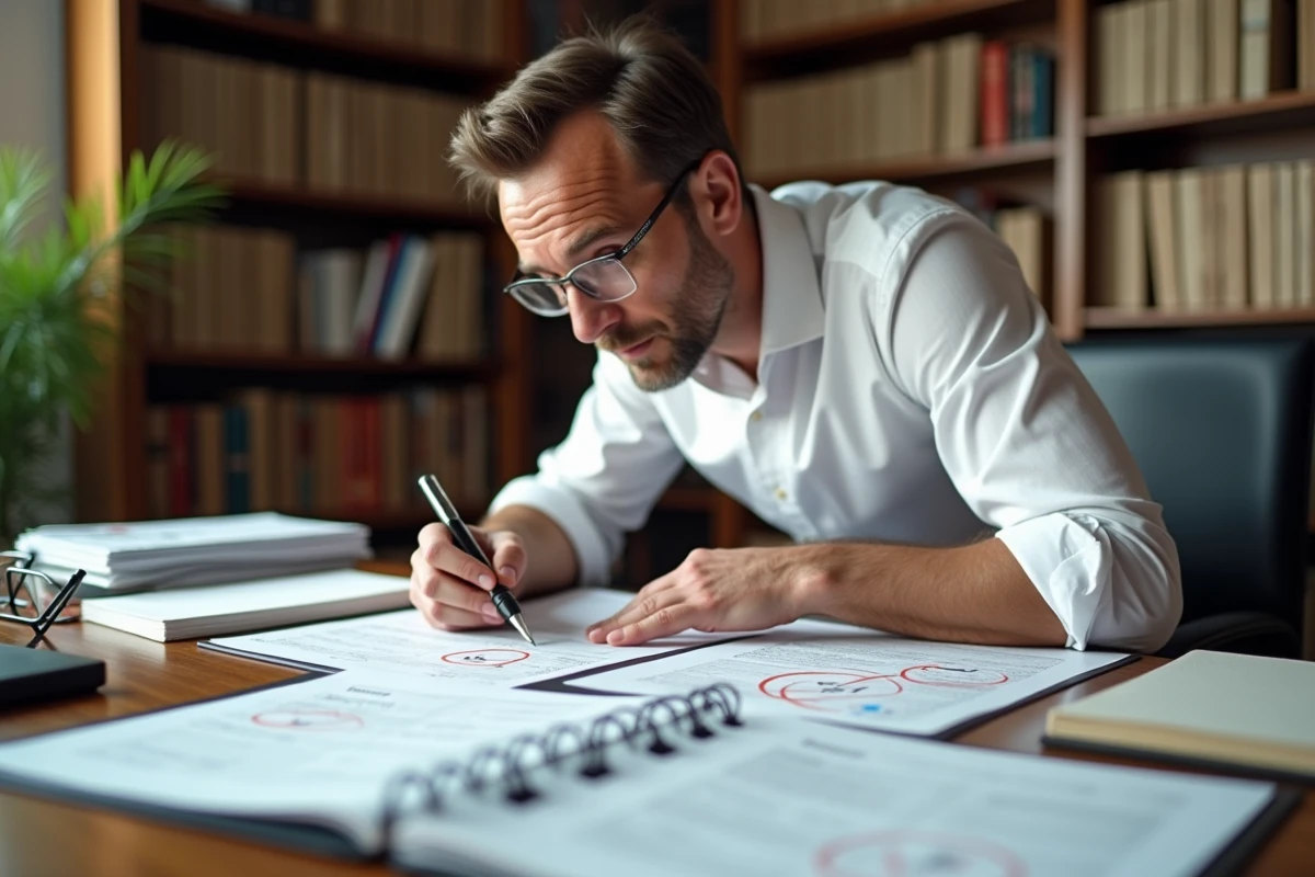 Comptable pointant une date d'échéance sur un calendrier fiscal imprimé avec les acomptes d'impôt sur les sociétés