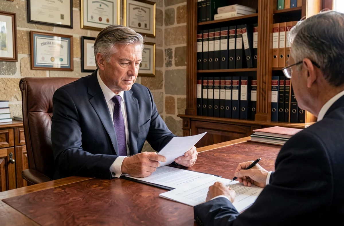 Conseiller du Centre du Patrimoine en consultation avec un client dans un bureau élégant de Toulouse