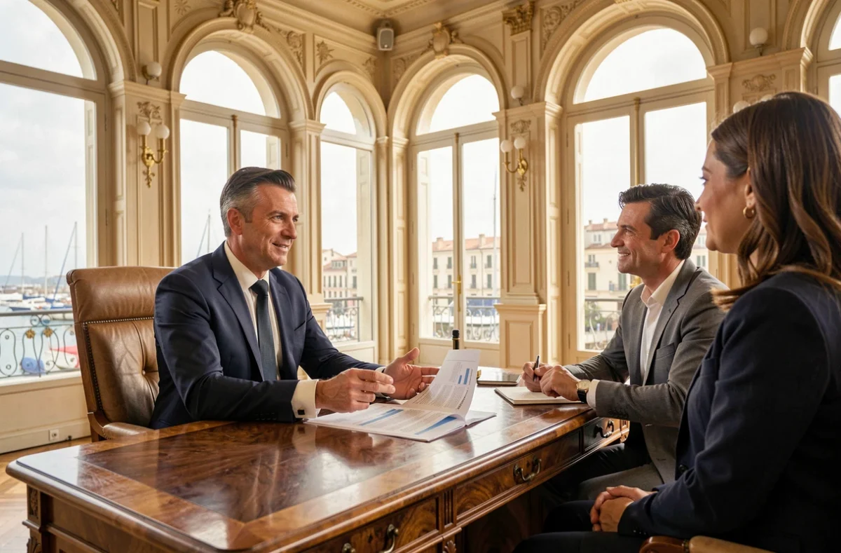 Conseiller en gestion de patrimoine d'Haussmann Patrimoine dans un bureau de style haussmannien à Marseille avec vue sur le Vieux-Port