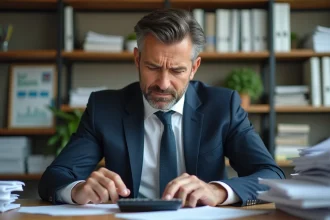 Homme d'affaires en réunion de gestion financière