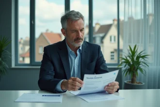 Homme d'affaires en costume dans un bureau moderne
