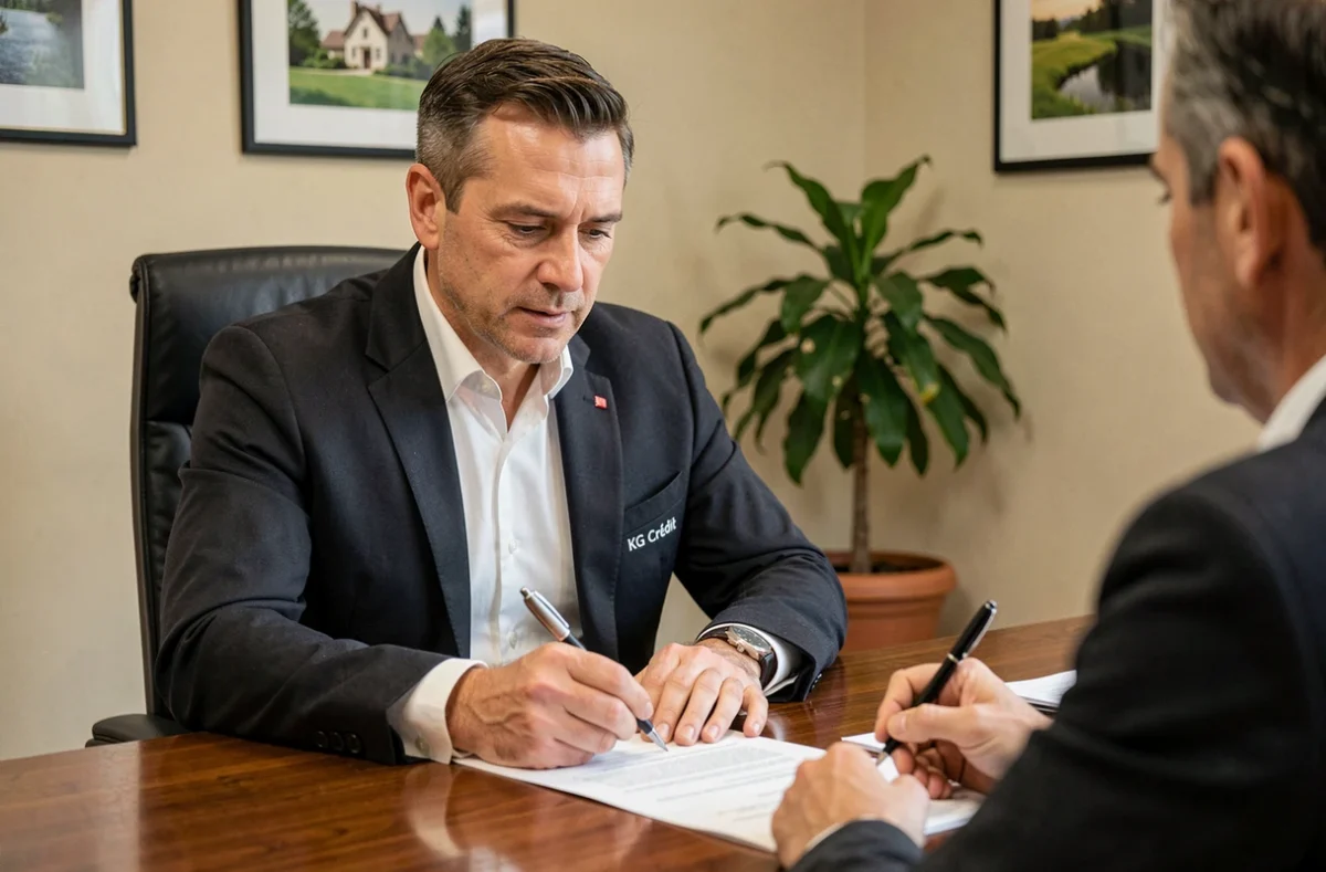 Courtier KG Crédit Indre annotant une proposition de prêt immobilier
