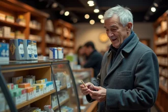 Un homme suisse surpris par le prix des cigarettes dans un bureau de tabac à Zurich en 2026