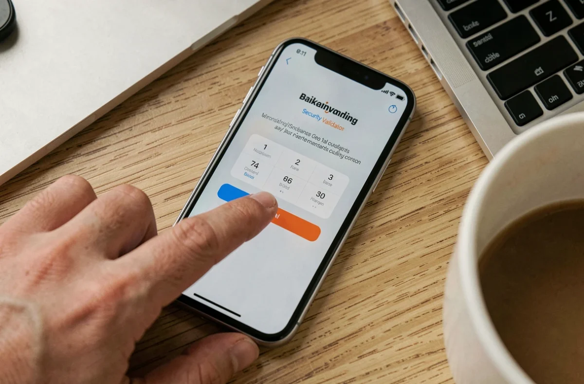 Validation du code de sécurité pour l'authentification forte sur l'application mobile Crédit Agricole du Languedoc